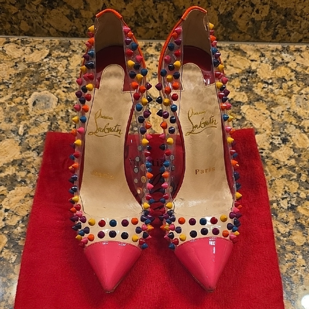 Christian Louboutin Multicolor Spiked Heels EU.SIZE 37.5